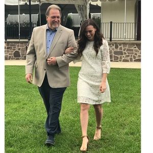 *LAST CALL* White Lace Cocktail Dress with Sleeves